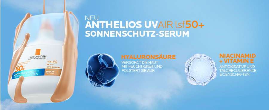 La Roche Posay Anthelios UV Air Serum Getönt LSF 50+ Medium: Breitbandschutz vor UV-Strahlung.